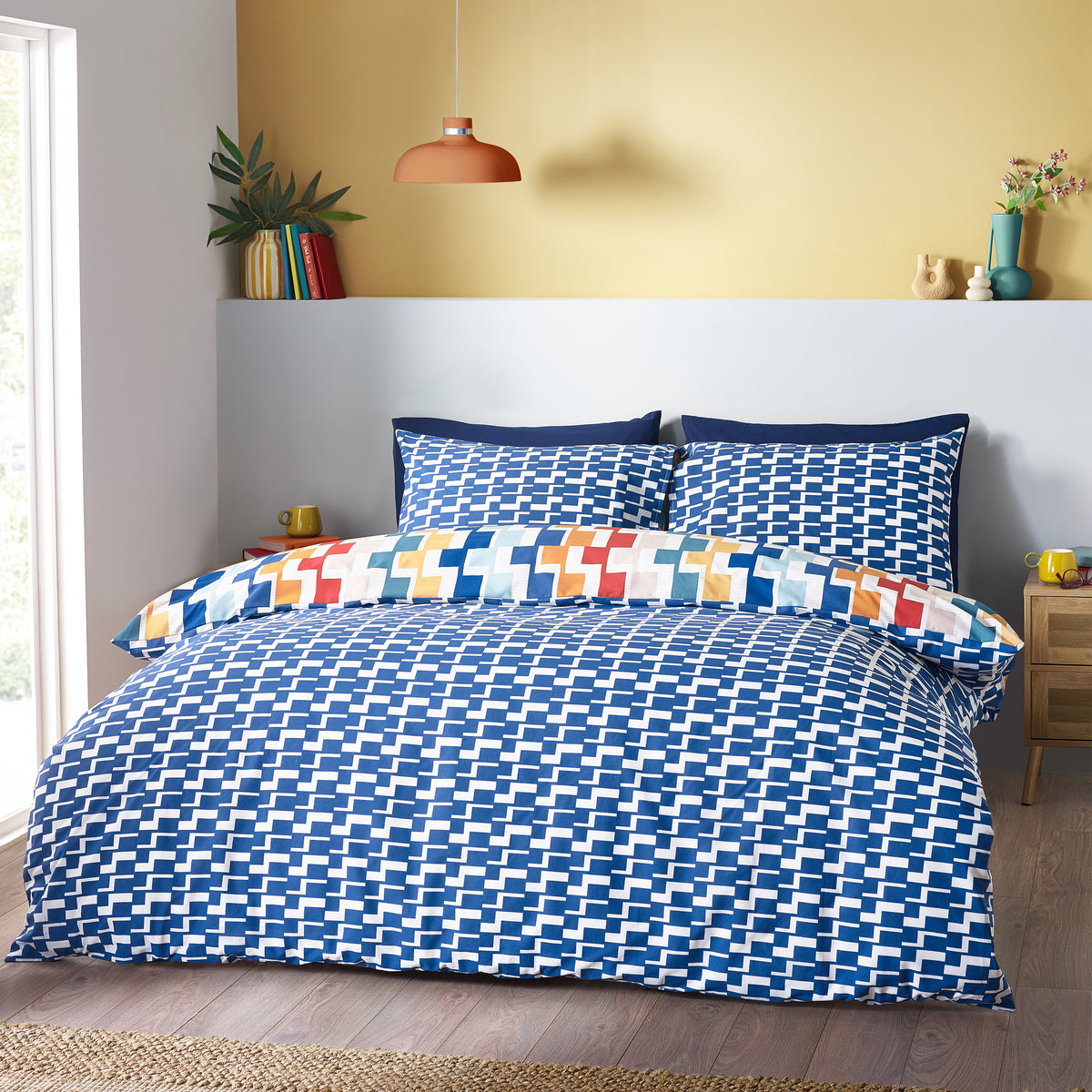 CATHERINE LANSFIELD Bryson Geo Duvet Set - Blue