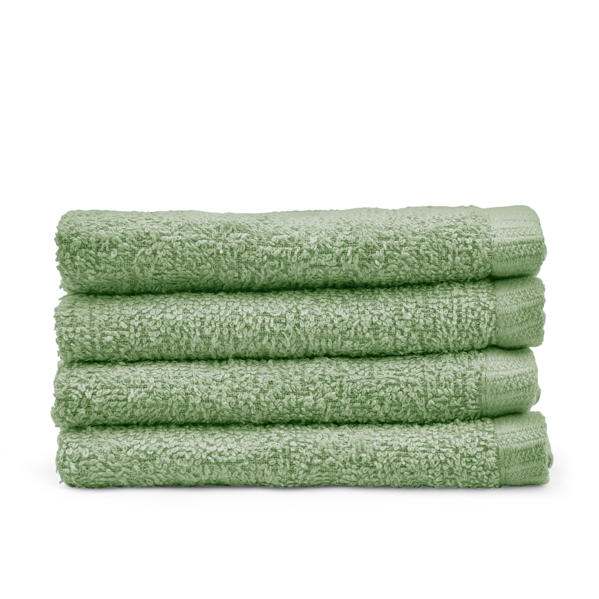 CATHERINE LANSFIELD Quick Dry Cotton Face Cloth 4 Pack - Sage Green