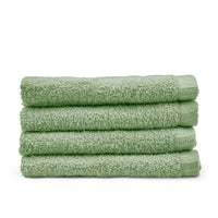 CATHERINE LANSFIELD Quick Dry Cotton Face Cloth 4 Pack - Sage Green