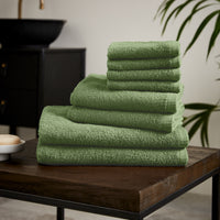 CATHERINE LANSFIELD Quick Dry Cotton Towel - Sage Green (Available in 3 Sizes)