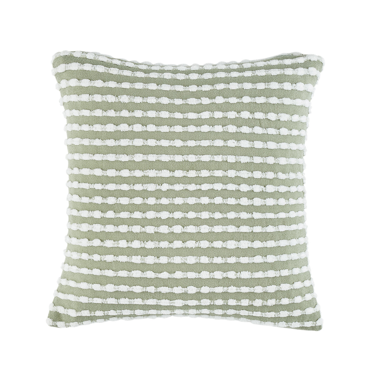 CATHERINE LANSFIELD Stab Stitch Textured Filled Cushion 43x43cm - Sage