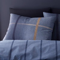CATHERINE LANSFIELD Brushed 100% Cotton Melrose Tweed Duvet Set - Blue