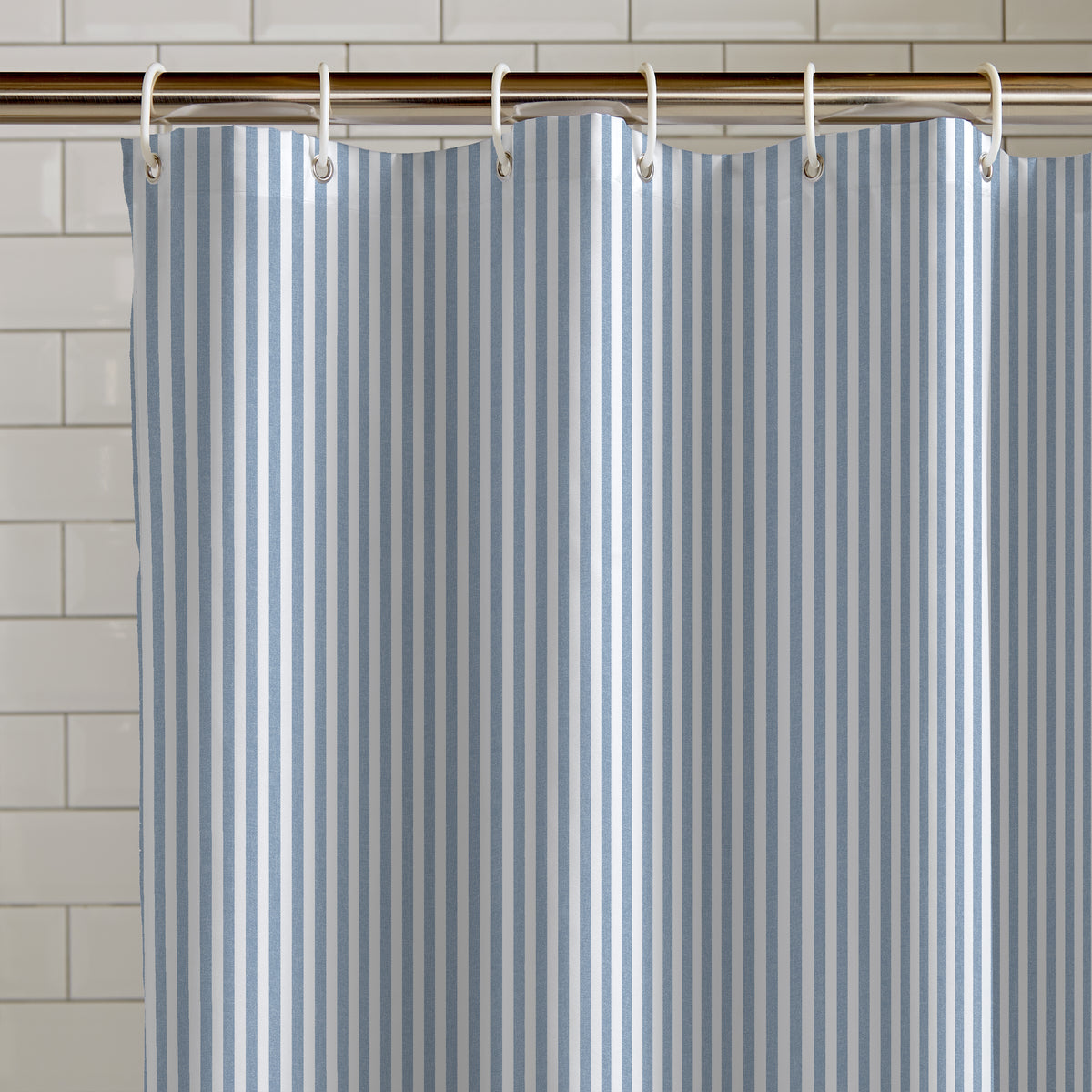 CATHERINE LANSFIELD Timeless Stripe Shower Curtain - Blue
