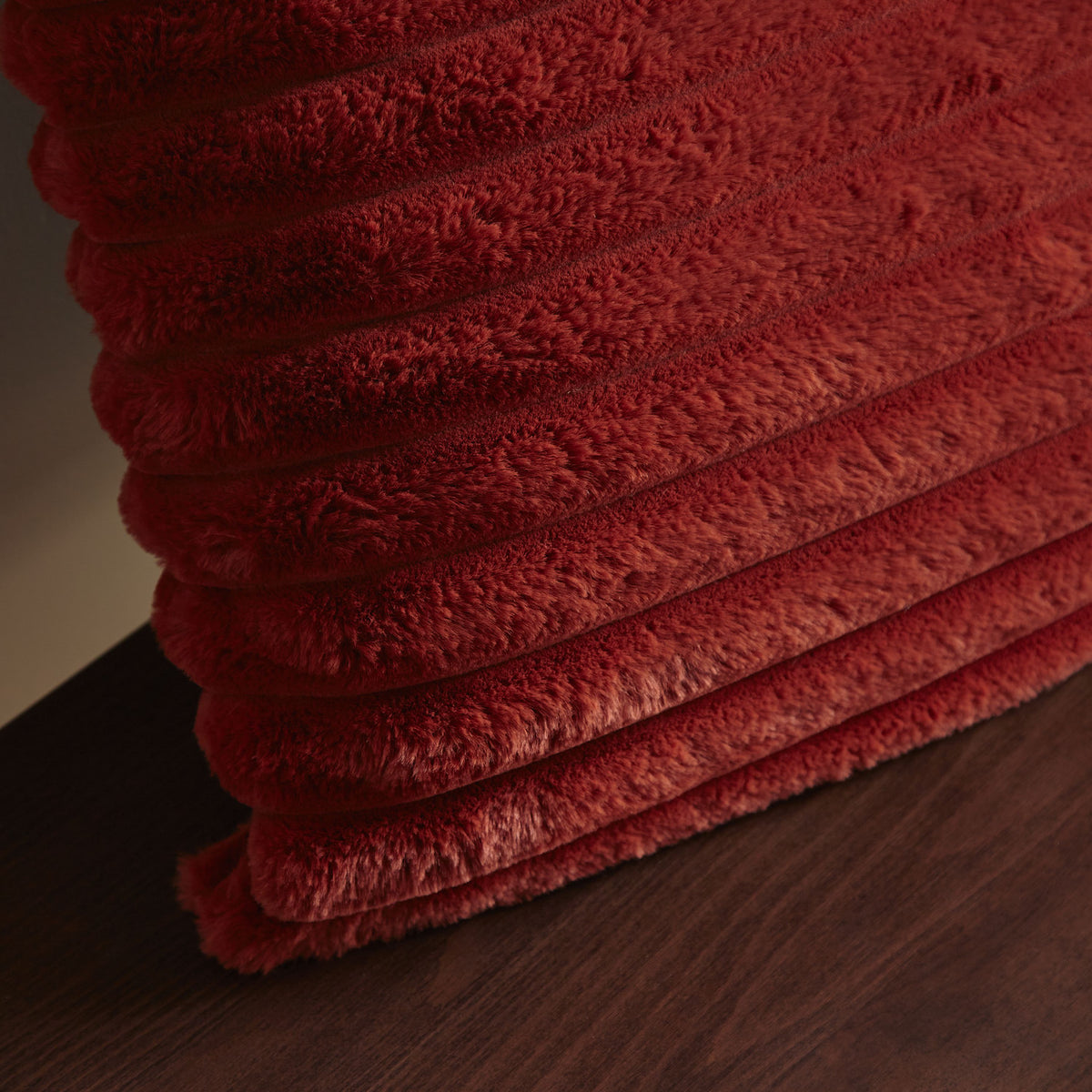 CATHERINE LANSFIELD Cosy Ribbed Cushion - Burnt Orange