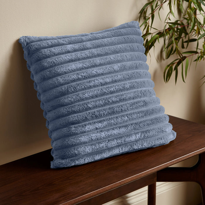 CATHERINE LANSFIELD Cosy Ribbed Cushion - Blue