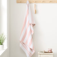 BIANCA Reversible Jacquard Stripe Cotton Towel - Pink (Available in 3 Sizes)
