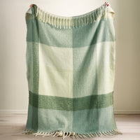 CATHERINE LANSFIELD Faux Mohair Checked Throw - Green