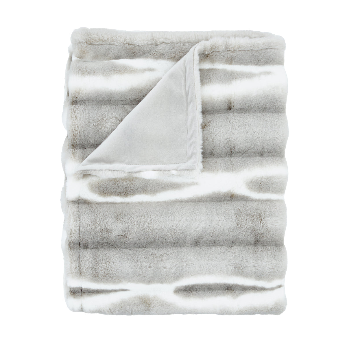 CATHERINE LANSFIELD Flint Faux Fur Throw - Silver