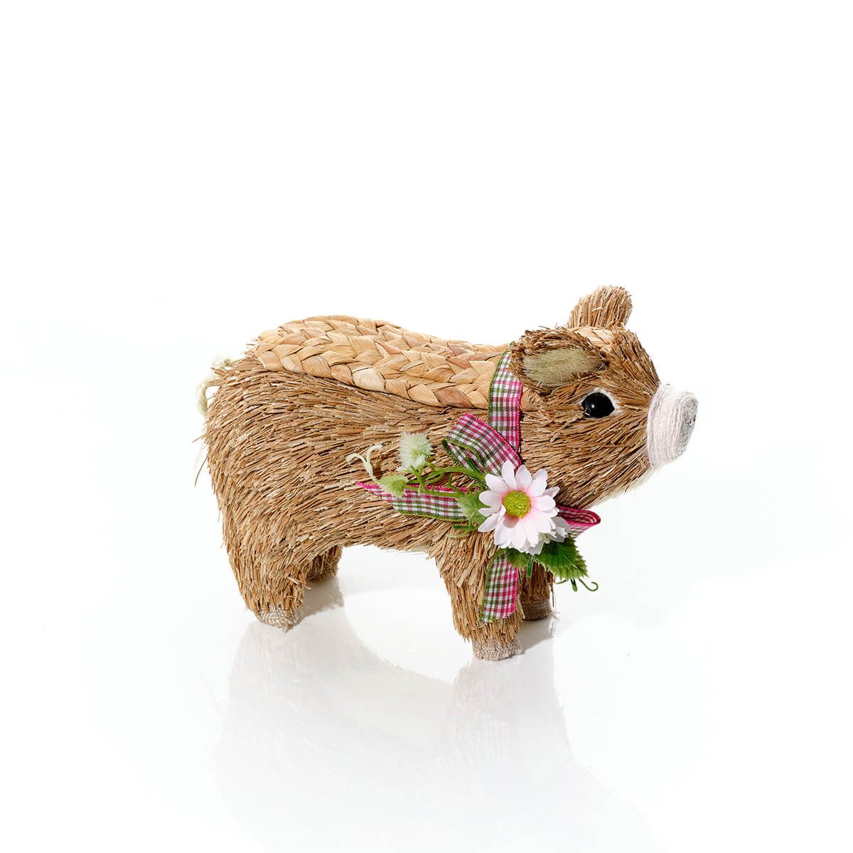 LANGS Bunny Hops Brush Pig With Flowers Ornament 23x16cm