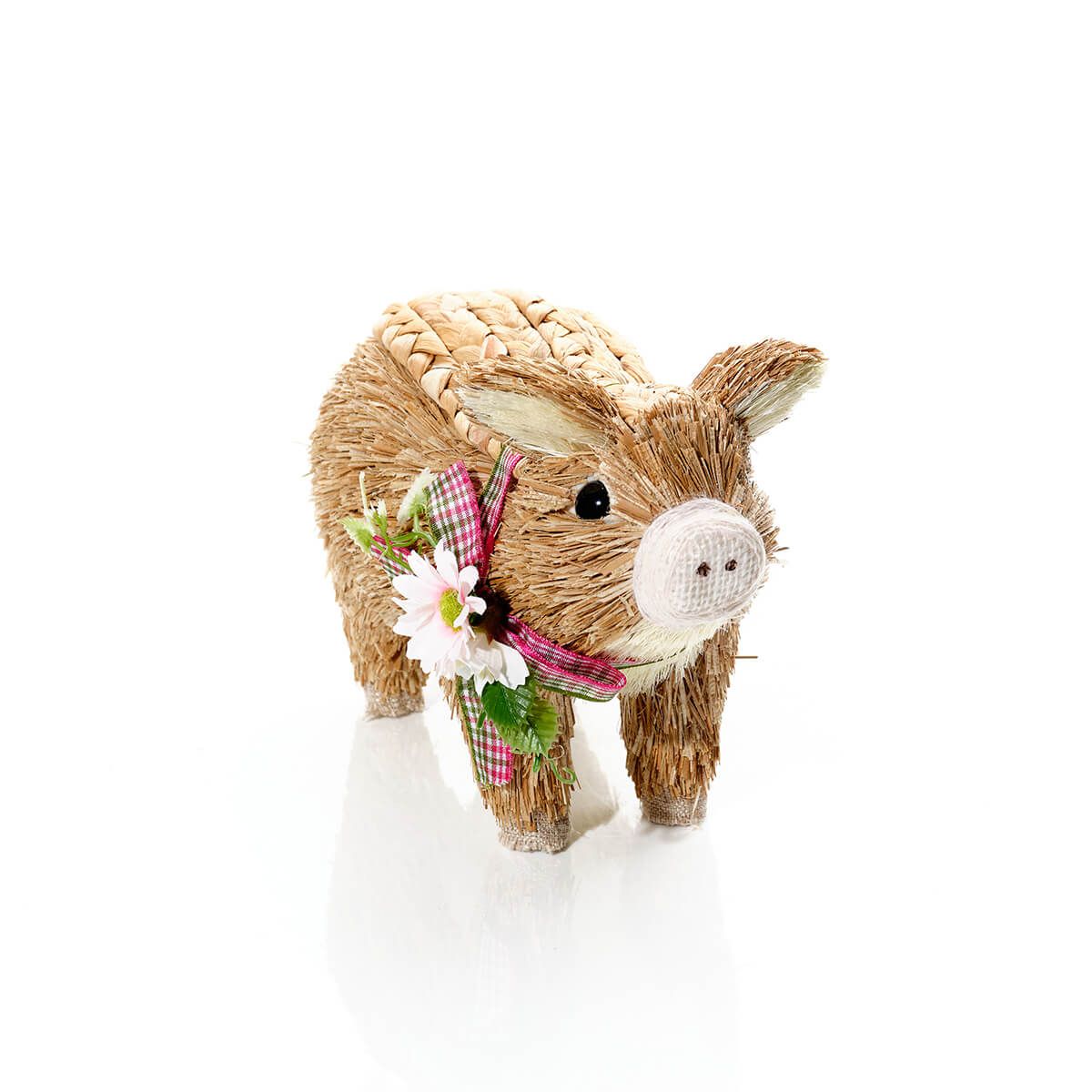 LANGS Bunny Hops Brush Pig With Flowers Ornament 23x16cm