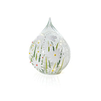 LANGS Floral Crackled Glass LED Teardrop Light 20cm
