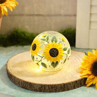 LANGS Sunflower Crackled Glass LED Ball Light 12cm