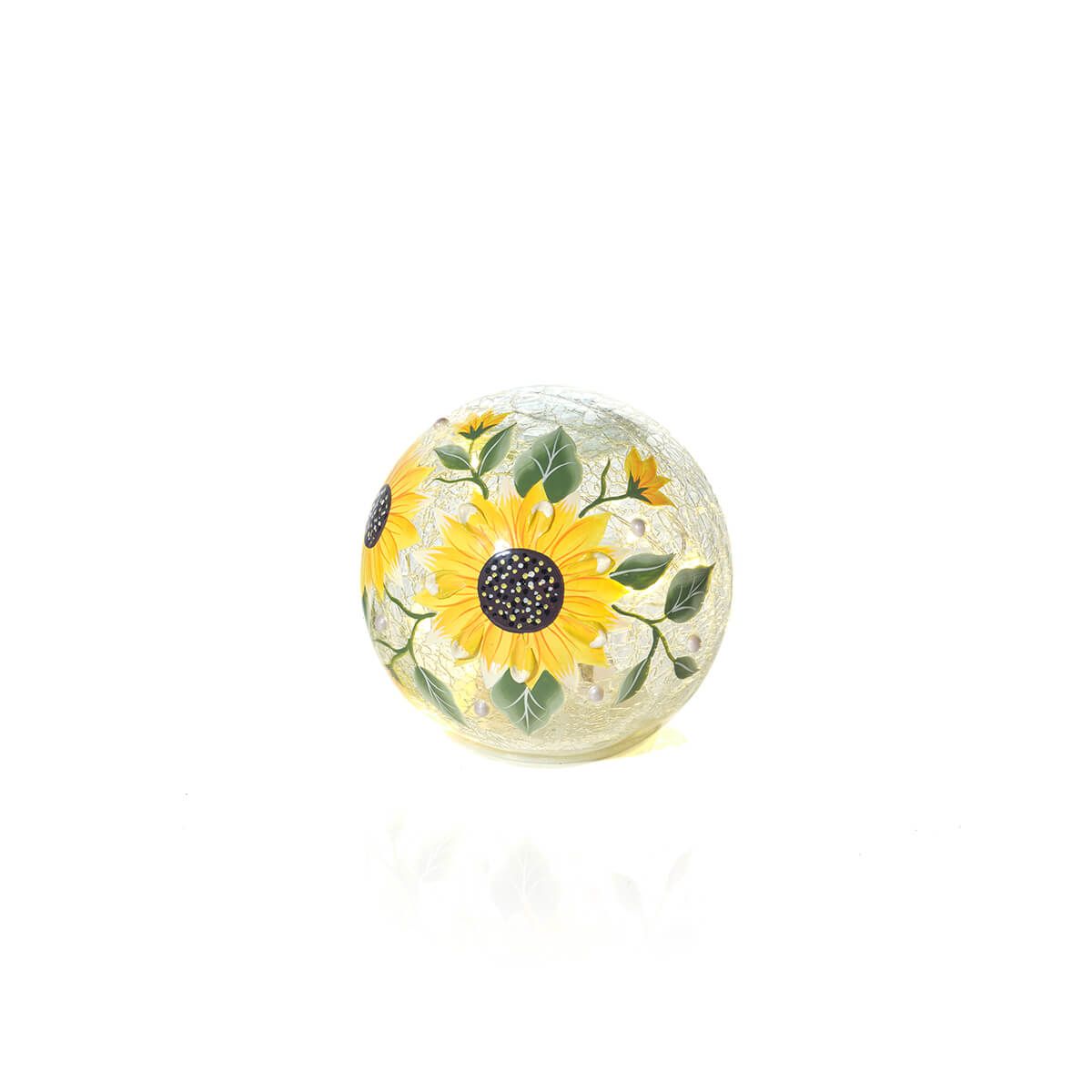 LANGS Sunflower Crackled Glass LED Ball Light 12cm