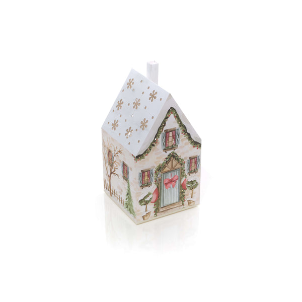 LANGS Holly Cottage Glass LED House 21cm