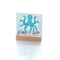 LANGS Octopus Fussed Glass Double Tealight Holder 15cm