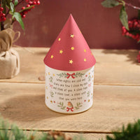 LANGS Christmas Robin Paper LED Lantern with Verse 21cm