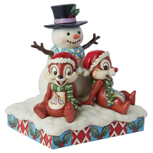 ENESCO Chip n Dale Snowman Disney Figurine by Jim Shore 14cm