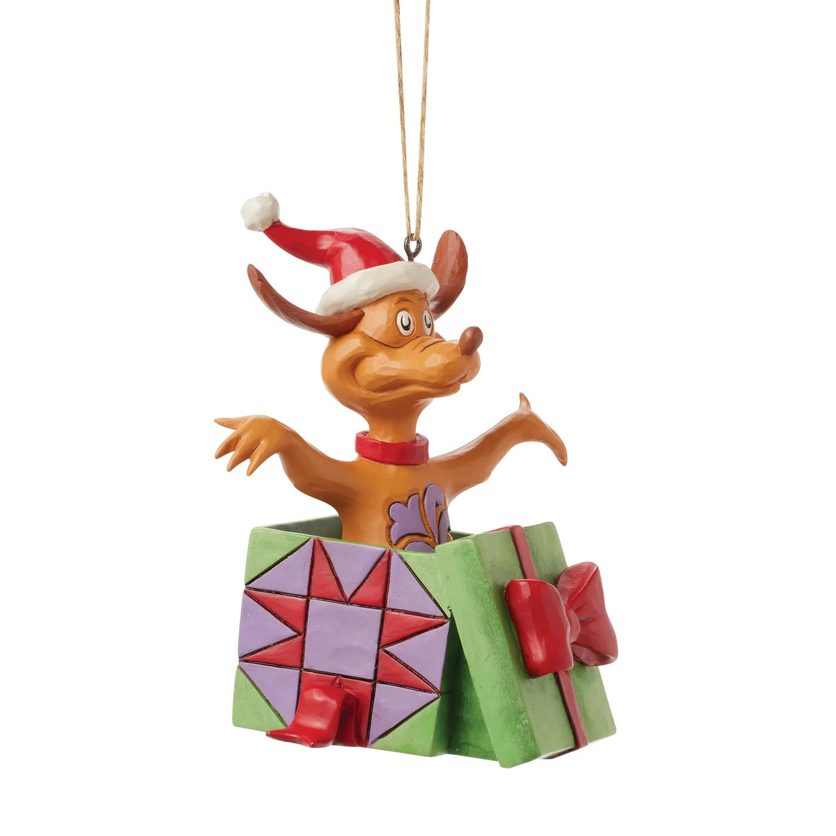 ENESCO Max in a Present Hanging Ornament by Jim Shore 10.5cm