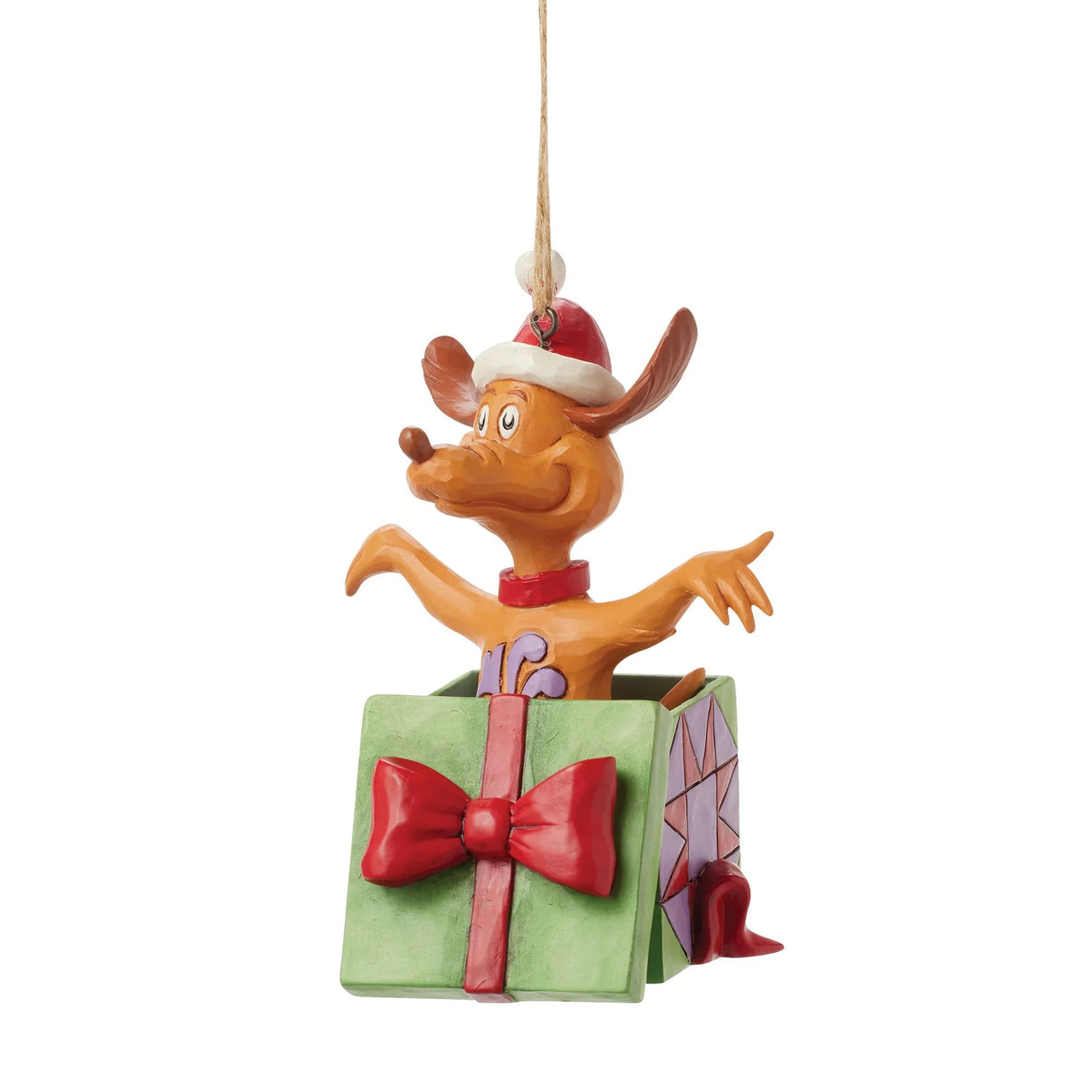 ENESCO Max in a Present Hanging Ornament by Jim Shore 10.5cm