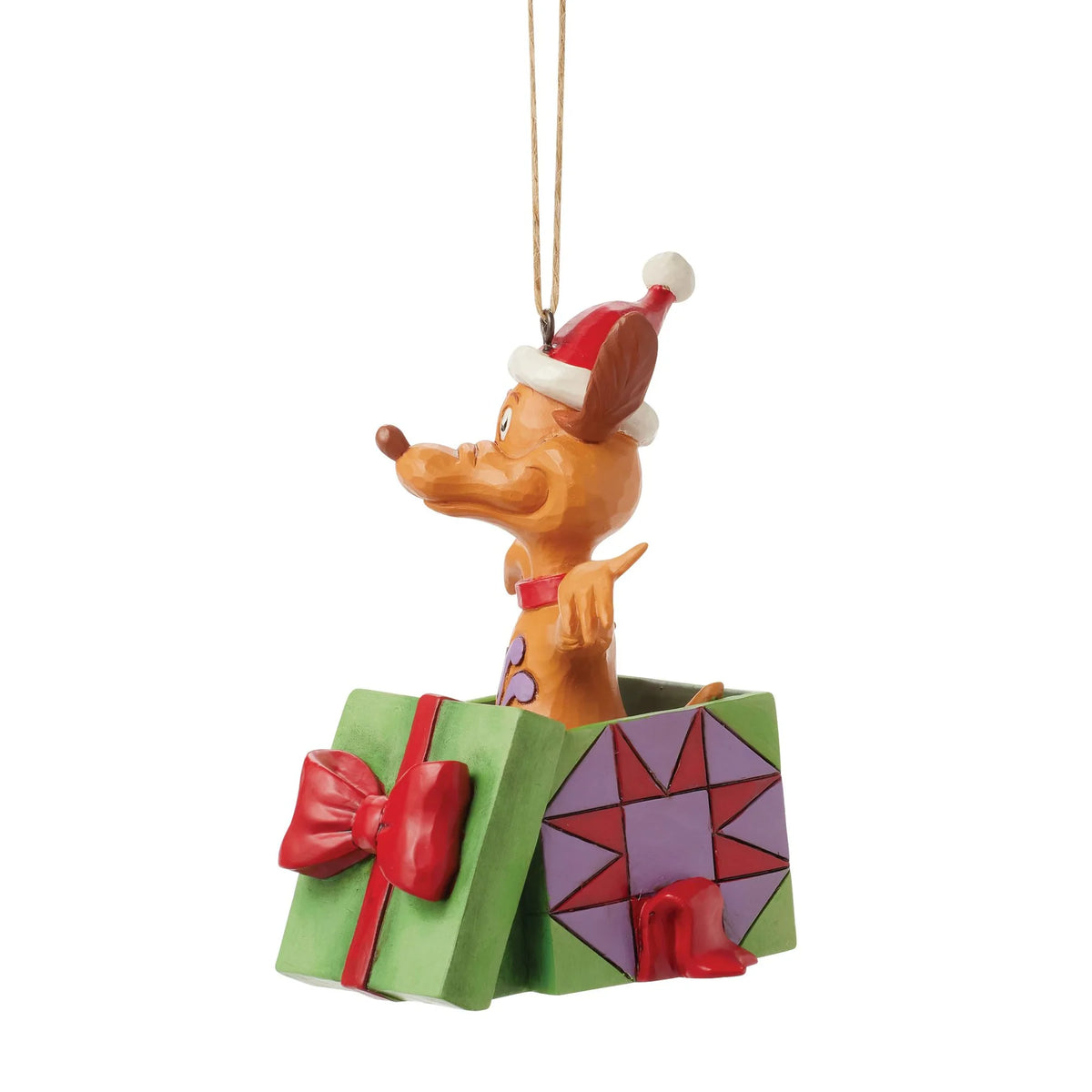 ENESCO Max in a Present Hanging Ornament by Jim Shore 10.5cm