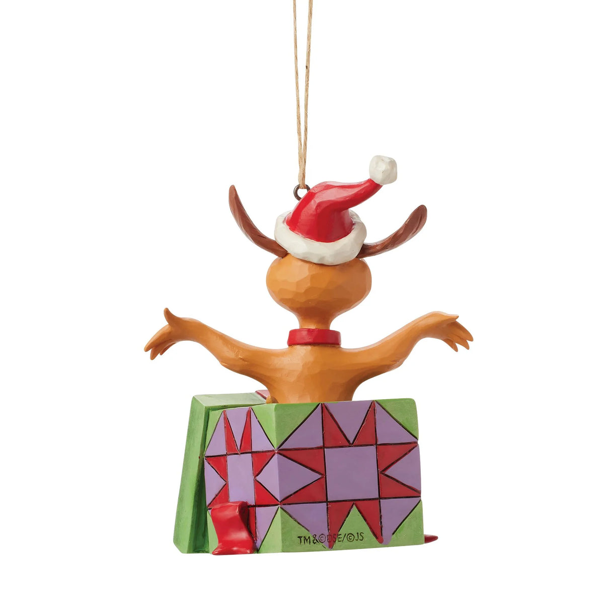 ENESCO Max in a Present Hanging Ornament by Jim Shore 10.5cm