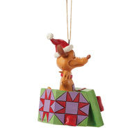 ENESCO Max in a Present Hanging Ornament by Jim Shore 10.5cm