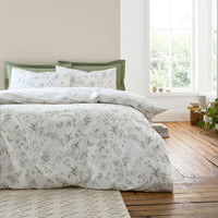 BIANCA Thea Floral Cotton Reversible Duvet Set - Green