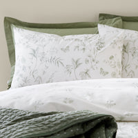BIANCA Thea Floral Cotton Reversible Duvet Set - Green
