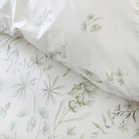 BIANCA Thea Floral Cotton Reversible Duvet Set - Green