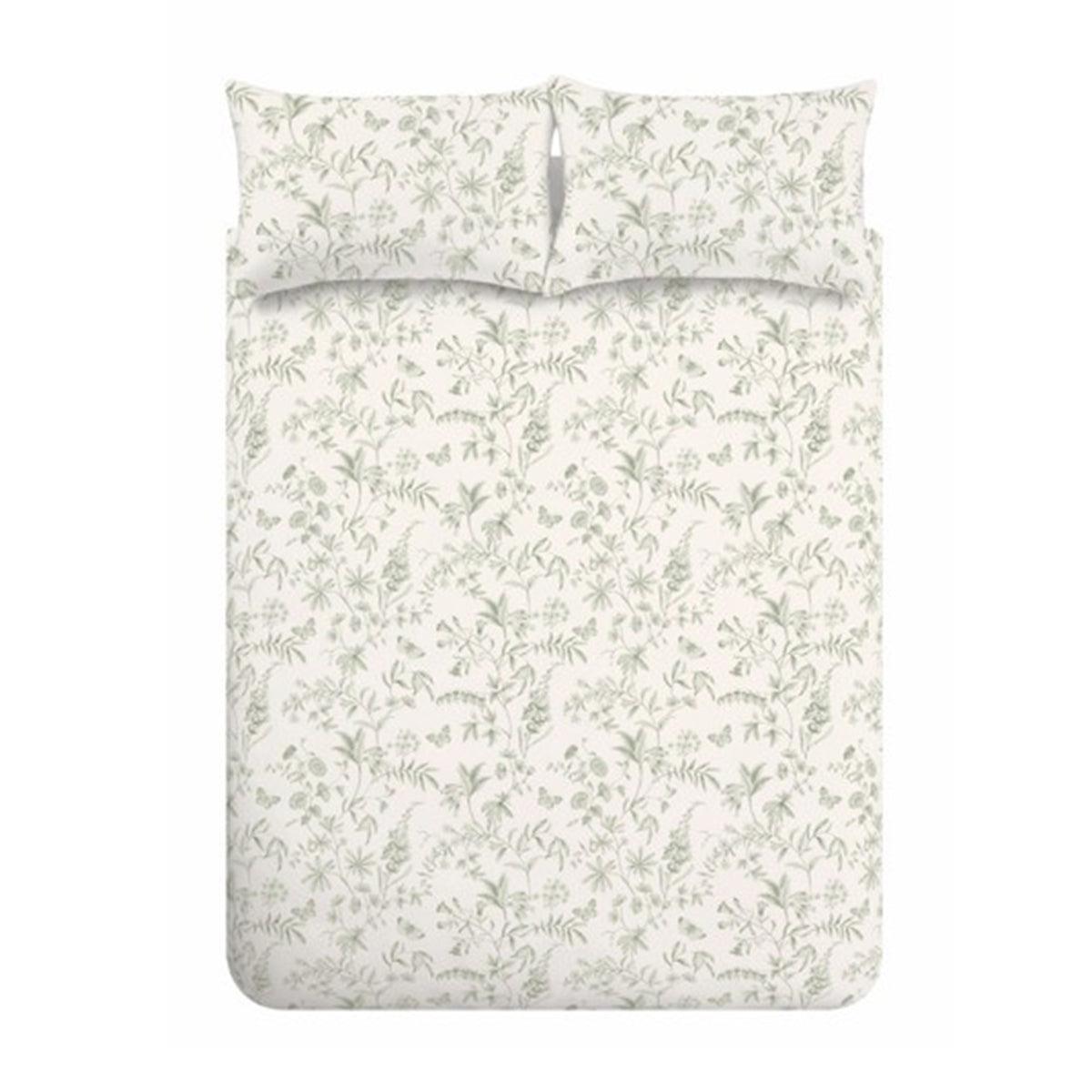 BIANCA Thea Floral Cotton Reversible Duvet Set - Green