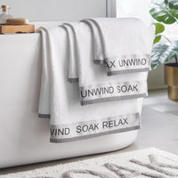 CATHERINE LANSFIELD Relax And Unwind Towel Collection - White (Available in 3 Sizes)