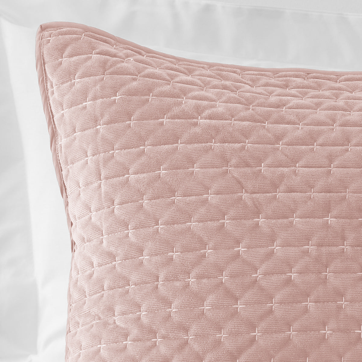 BIANCA Attica Velvet Embroidered Pillow Sham Pair 50x75cm - Pink