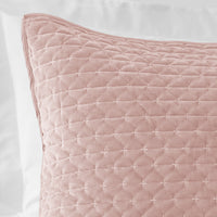 BIANCA Attica Velvet Embroidered Pillow Sham Pair 50x75cm - Pink