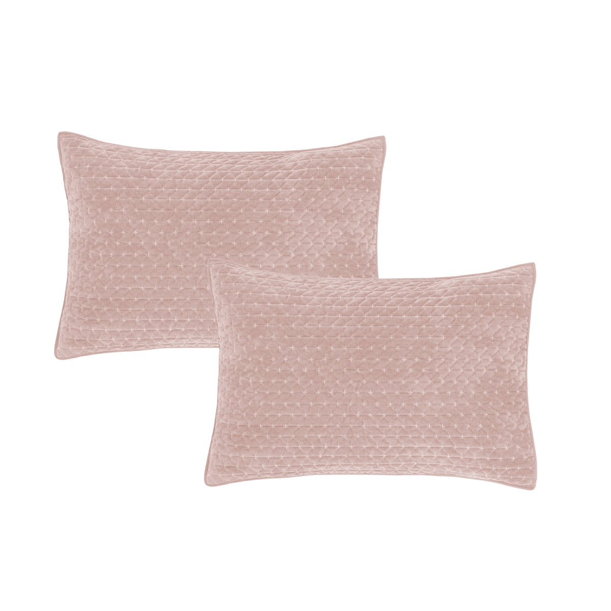 BIANCA Attica Velvet Embroidered Pillow Sham Pair 50x75cm - Pink