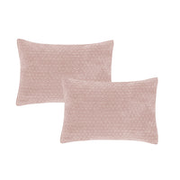 BIANCA Attica Velvet Embroidered Pillow Sham Pair 50x75cm - Pink