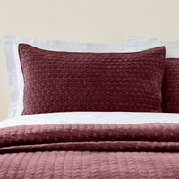 BIANCA Attica Velvet Embroidered Pillow Sham Pair 50x75cm - Burgundy