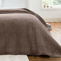 BIANCA Attica Velvet Bedspread 240x260cm - Chocolate