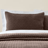 BIANCA Attica Velvet Embroidered Pillow Sham Pair 50x75cm - Chocolate