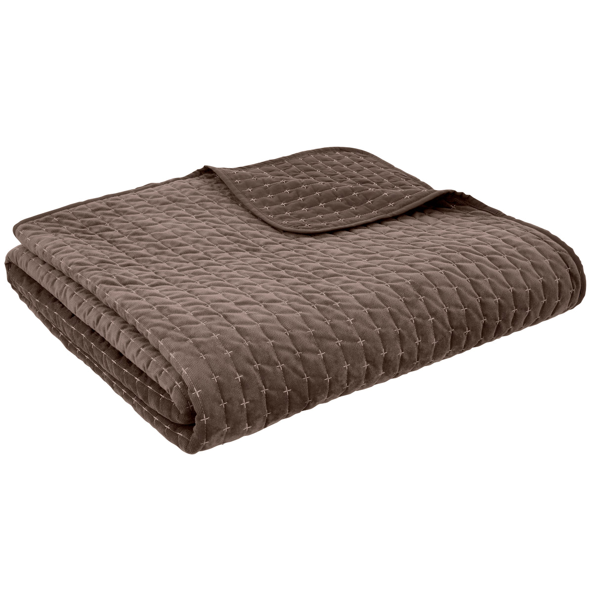 BIANCA Attica Velvet Bedspread 240x260cm - Chocolate