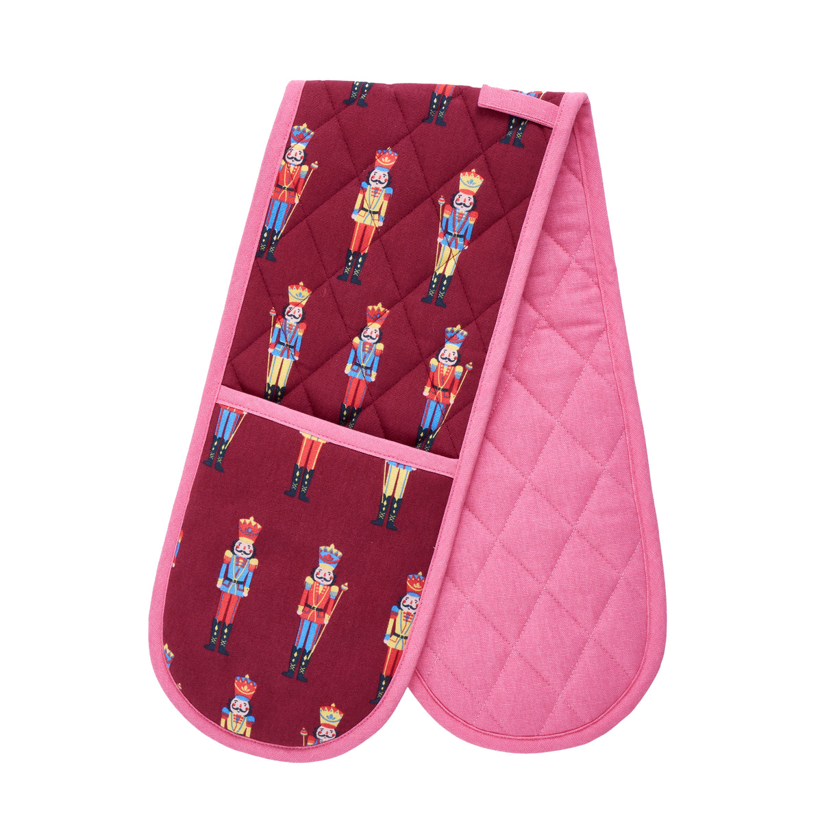 CATHERINE LANSFIELD Christmas Nutcracker Cotton Oven Glove - Burgundy