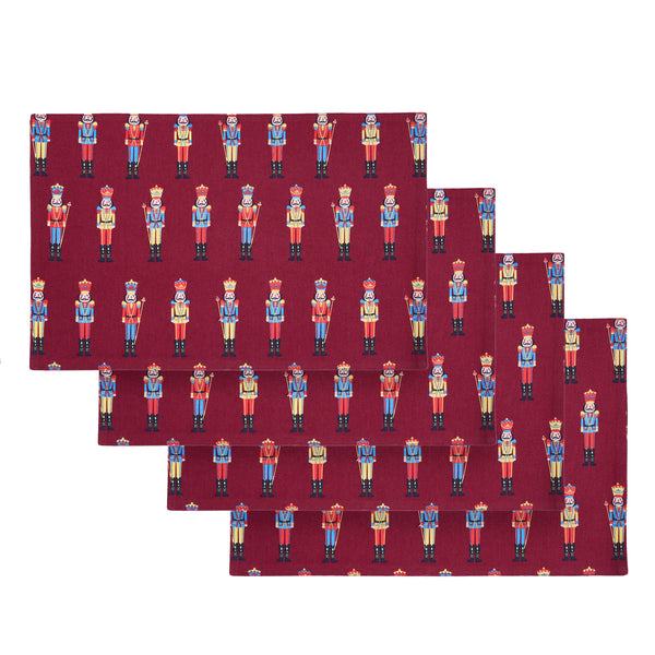 CATHERINE LANSFIELD Christmas Nutcracker Cotton Placemats – 4 Pack