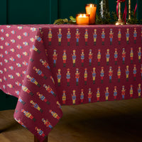 CATHERINE LANSFIELD Christmas Nutcracker Cotton Tablecloth 137x229cm - Burgundy