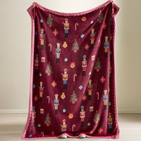 CATHERINE LANSFIELD Christmas Nutcracker Soft Fleece Throw 130x170cm