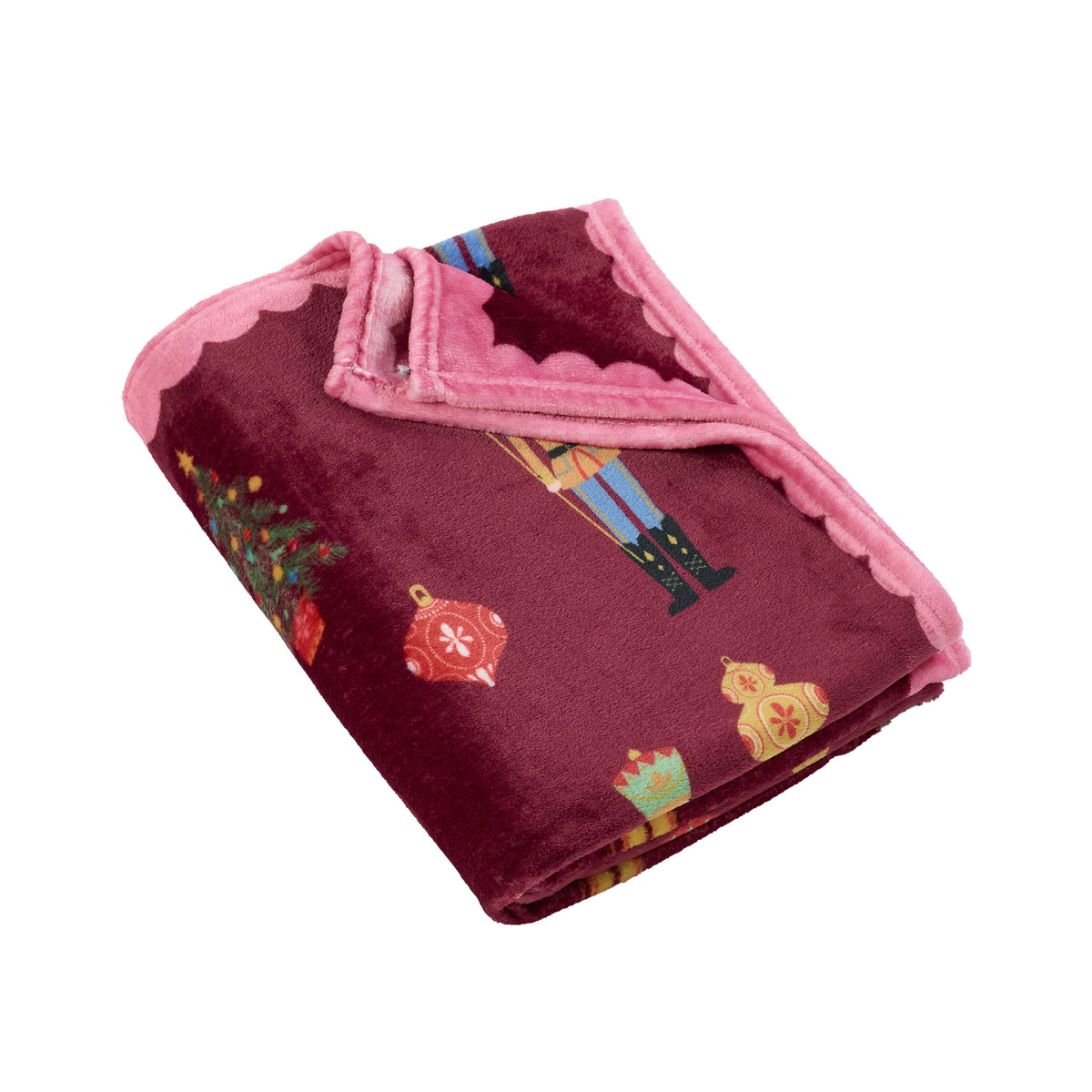 CATHERINE LANSFIELD Christmas Nutcracker Soft Fleece Throw 130x170cm