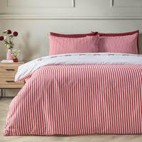 CATHERINE LANSFIELD Bow Embroidery Reversible Duvet Set - White/Red