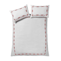 CATHERINE LANSFIELD Bow Embroidery Reversible Duvet Set - White/Red