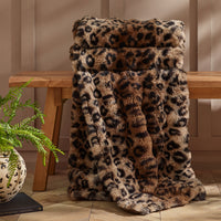 CATHERINE LANSFIELD Soft and Cosy Faux Fur Animal Print Throw