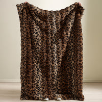 CATHERINE LANSFIELD Soft and Cosy Faux Fur Animal Print Throw
