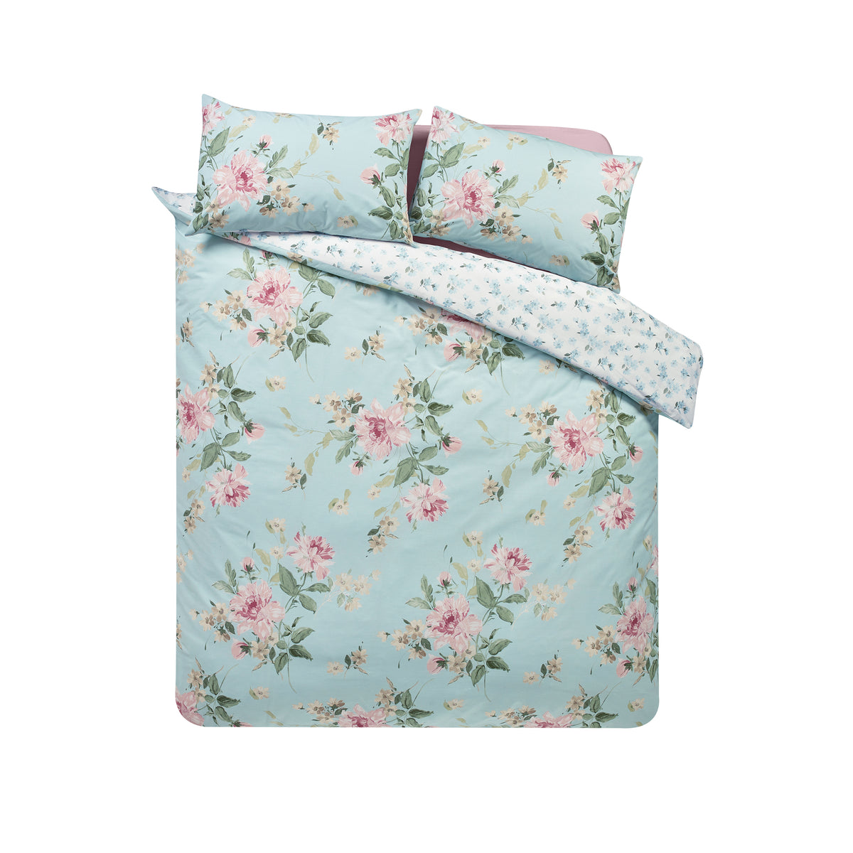 CATHERINE LANSFIELD Avebury Floral Duvet Set - Duck Egg