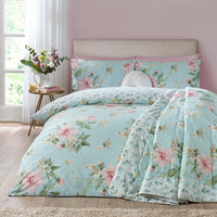 CATHERINE LANSFIELD Avebury Floral Duvet Set - Duck Egg